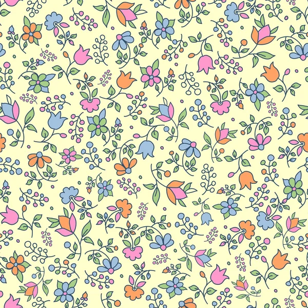 Multicoloured floral seamless pattern — Stock Vector