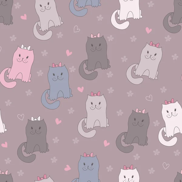 Naadloos patroon met katten — Stockvector