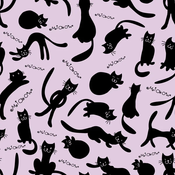 Nahtloses Muster mit Katzen — Stockvektor