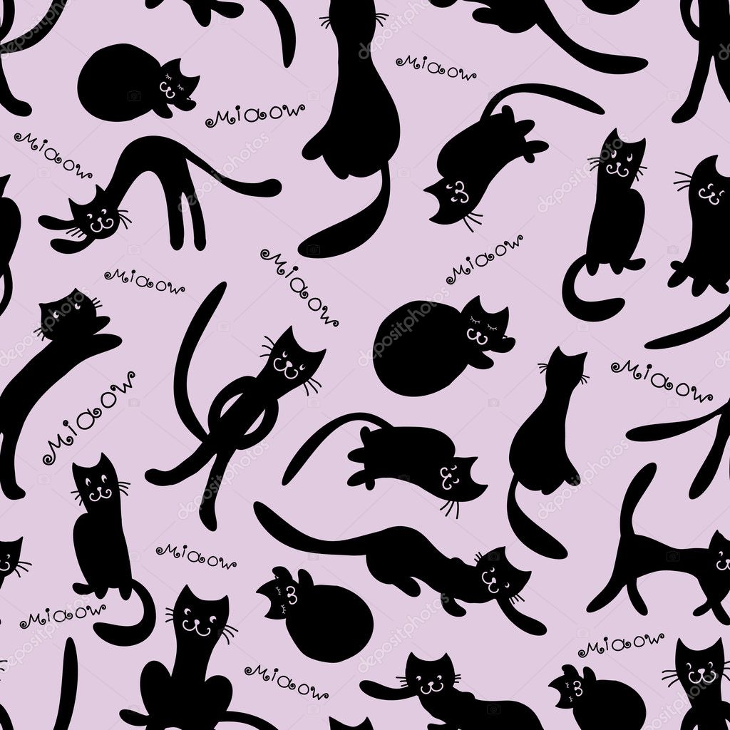 Seamless pattern with cats Stock Vector by ©AnnaReichel 8307181