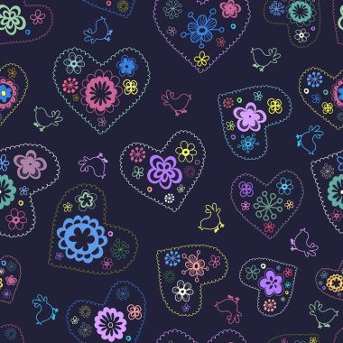 Romantic floral seamless pattern clipart