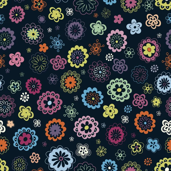 Многоцветный бесшовный цветочный узор — стоковый вектор