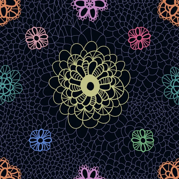 Mångfärgad lacy seamless mönster — Stock vektor
