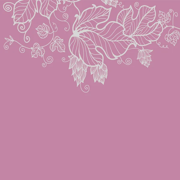 Biglietto di auguri floreale in toni rosa — Vettoriale Stock