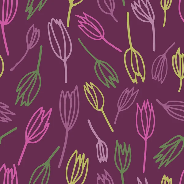 Varrat nélküli mintát stilizált tulipán — Stock Vector