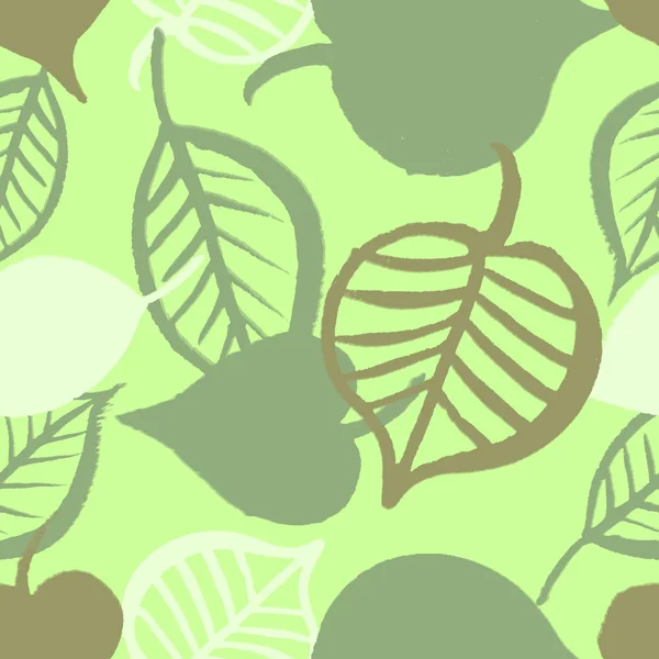 Ручне пофарбоване листя безшовний візерунок — стоковий вектор