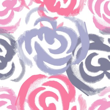 Hand painted roses seamless pattern clipart