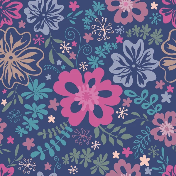 フィールドの花のシームレスなパターン — ストックベクタ
