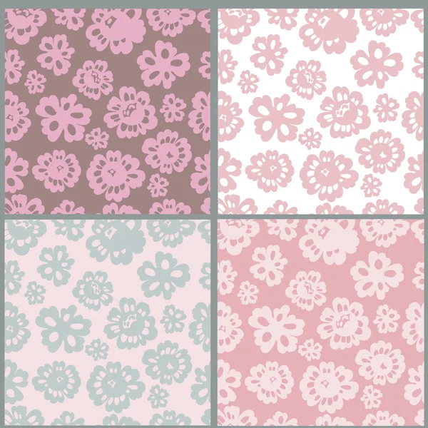 Floral seamless patterns collection — Stock Vector