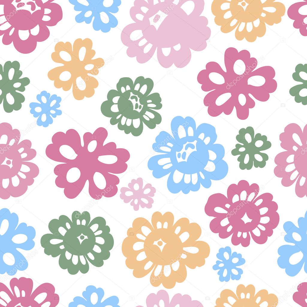 Sping flowers seamless pattern