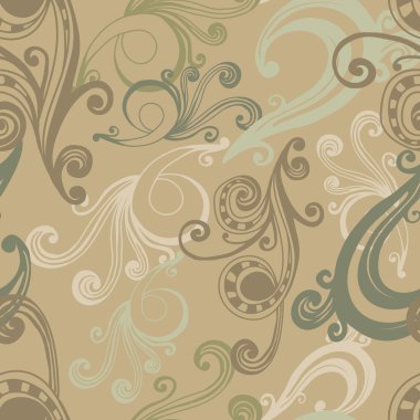 Green curlicues seamless pattern clipart