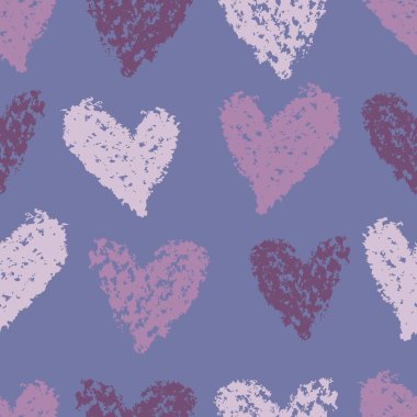 Lilac hearts seamless pattern clipart