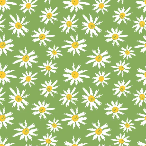 Camomille flowers seamless pattern — Stock Vector
