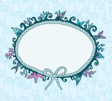 Frame in maritime style clipart