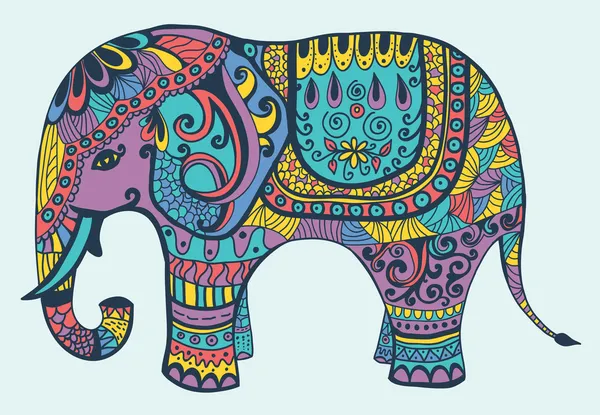 Gestileerde manycolored olifant — Stockvector