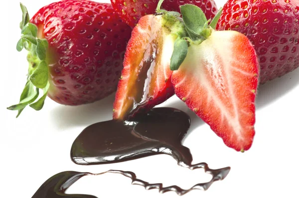 Strawberry and chocolate — Stock Photo, Image