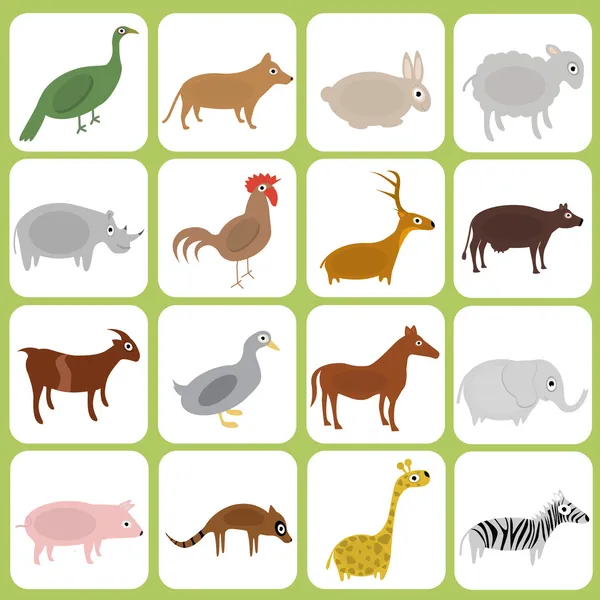 Ícones de animais —  Vetores de Stock