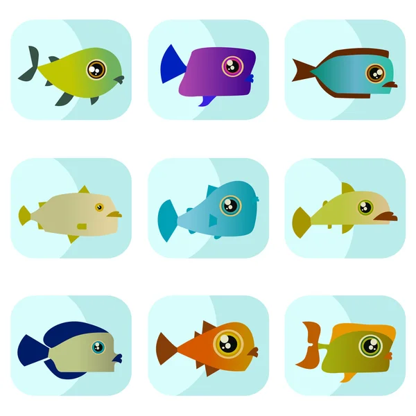 Ryby z kreskówek — Wektor stockowy