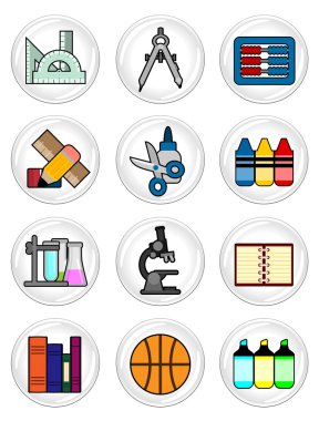 Stationery icon set clipart