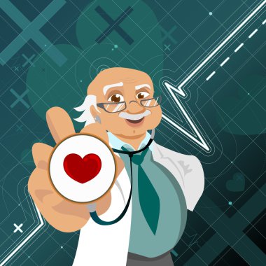 Doctor with health symbol clipart