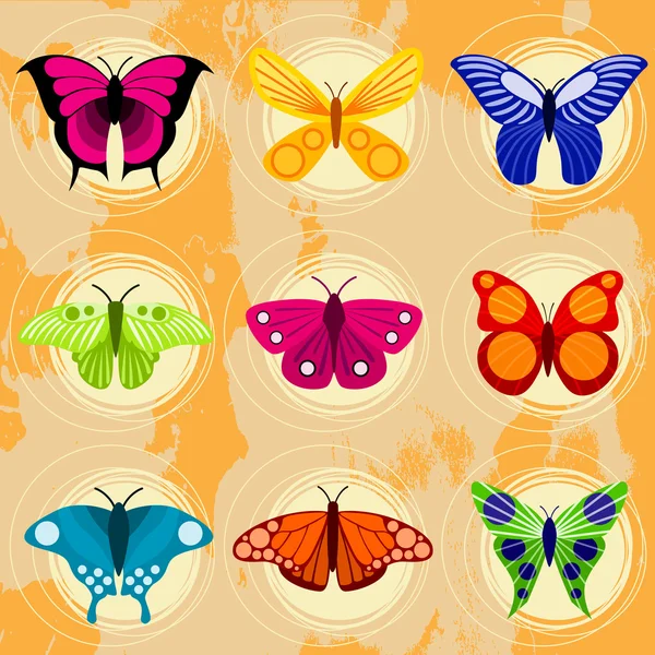 Zestaw motyli — Wektor stockowy