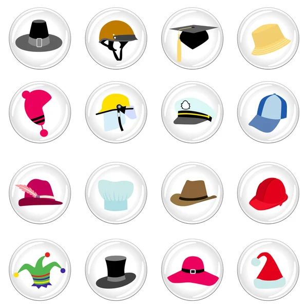 Chapéu com botão —  Vetores de Stock