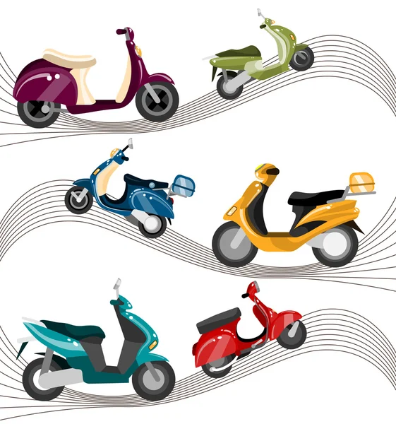Scooter set — Stock Vector
