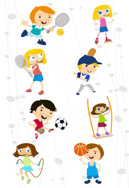 stock vector Cartoon sport kids