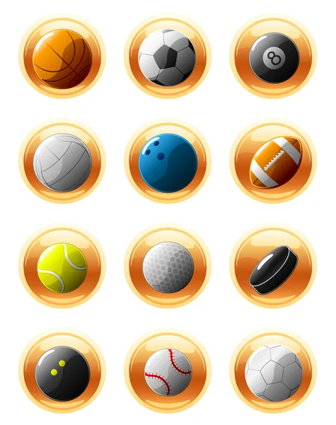 Иконы для игры в мяч Лицензионные Стоковые Иллюстрации