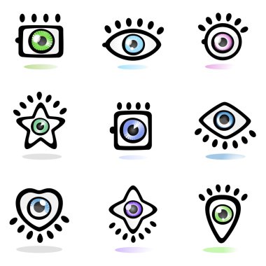 Eye symbol set clipart