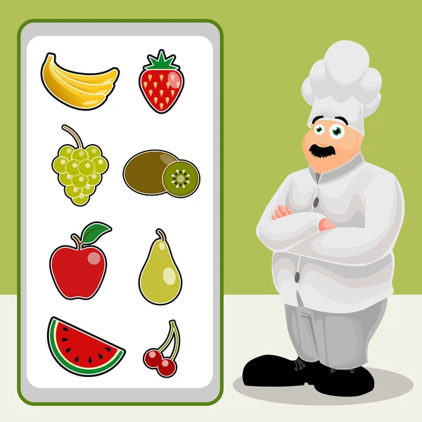 Koken met fruit — Stockvector