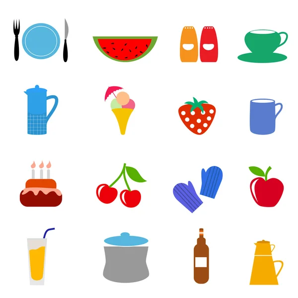 Icônes boisson alimentaire — Image vectorielle