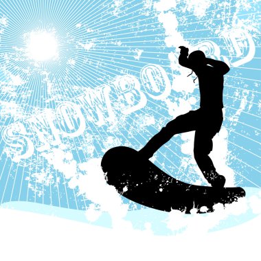 snowboard siluet arka plan