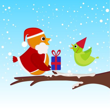 Christmas bird clipart