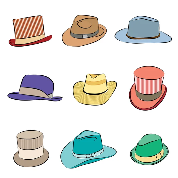 Hombres sombreros — Vector de stock