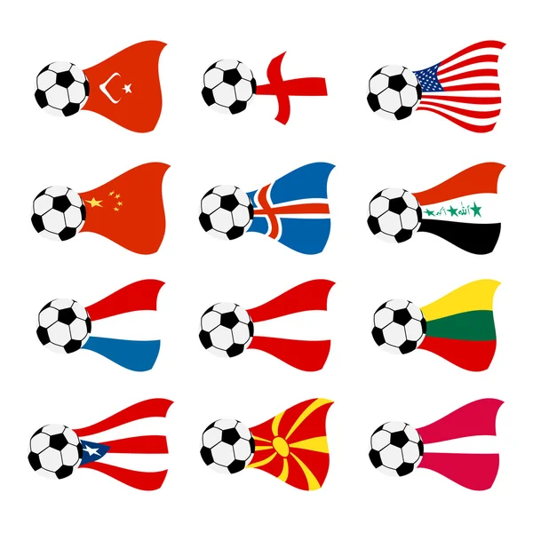 Bandiere nazionali di calcio — Vettoriale Stock