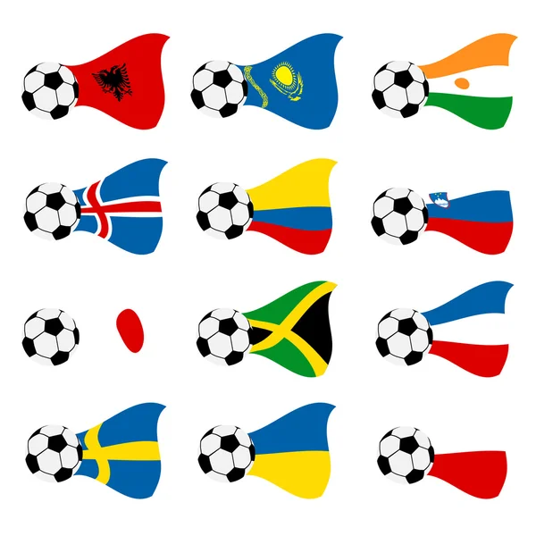 Εθνική ποδοσφαίρου σημαίες — Διανυσματικό Αρχείο