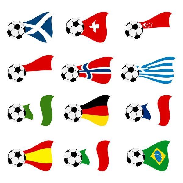 Národní fotbalové vlajky — Stockový vektor