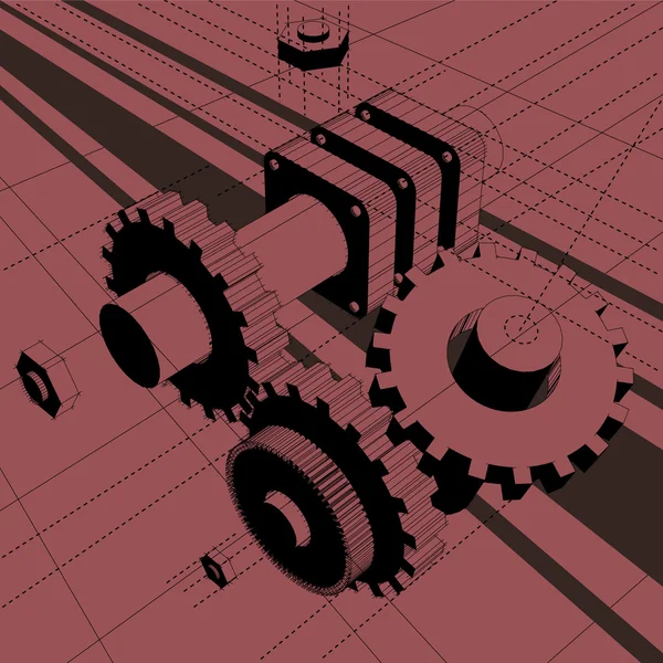 Hintergrund der Maschinenkonstruktion — Stockvektor