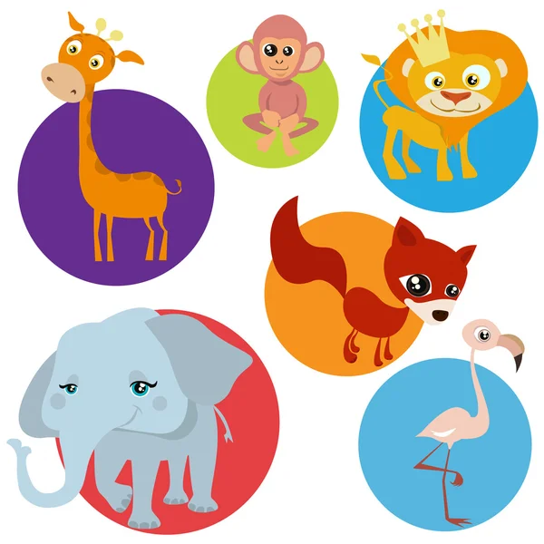 Tecknade vilda djur — Stock vektor