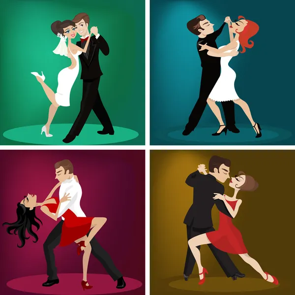 Romantyczna para taniec — Wektor stockowy