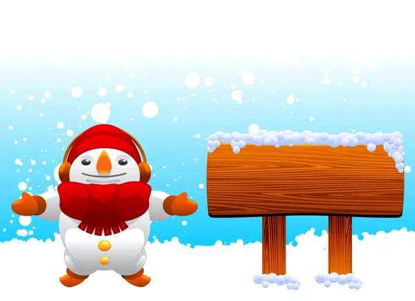 Caractère bonhomme de neige — Image vectorielle