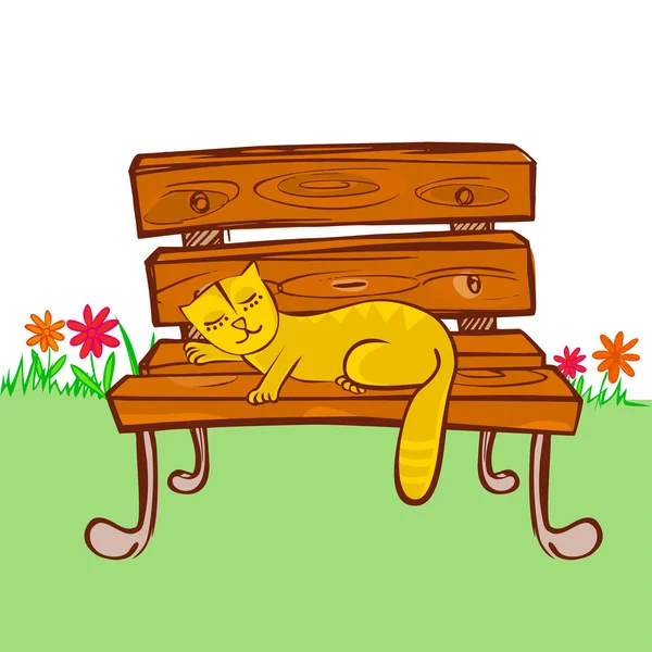 Cat sleeping on the chair — Stock Vector