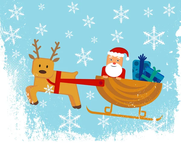 Santa claus sleigh — Stock Vector