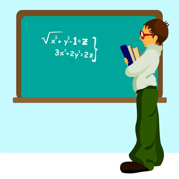 stock vector Student with chalkboard