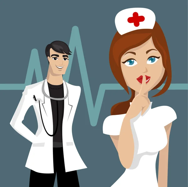 Lekarz i pielęgniarka — Wektor stockowy