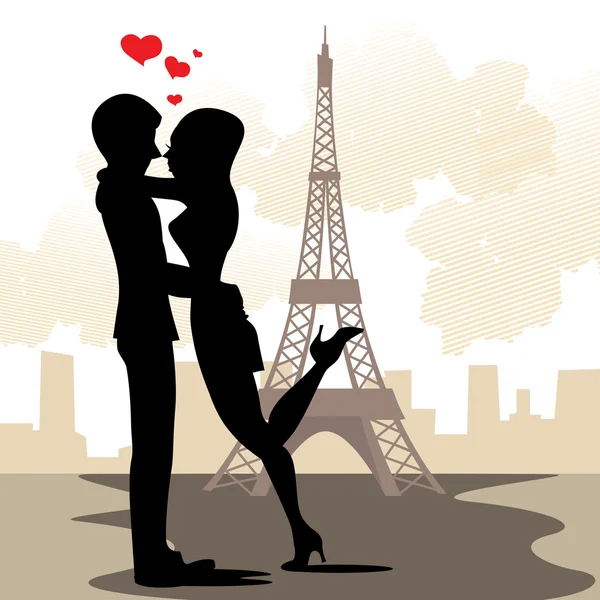 Paris no amor — Vetor de Stock