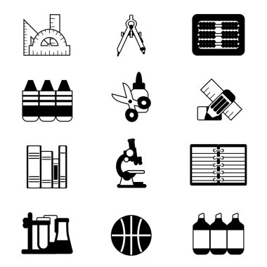 Stationery icon set clipart