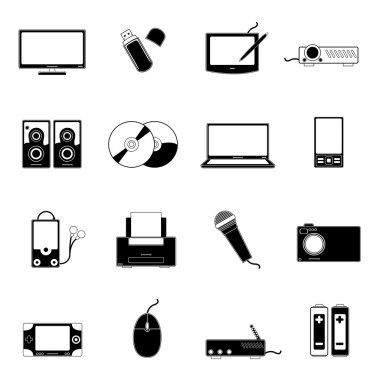 Electronic icon set clipart