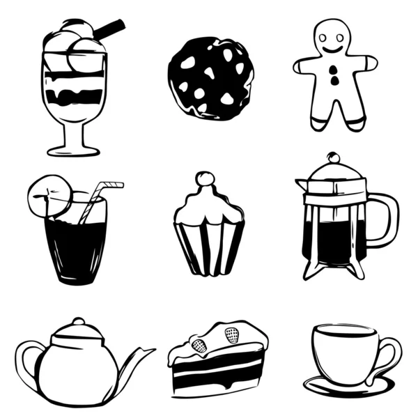 Elementos de diseño de bebidas dulces — Archivo Imágenes Vectoriales